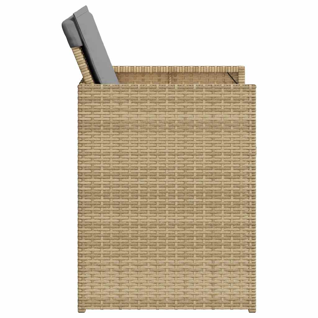 vidaXL Gartenstühle mit Kissen 4 Stk. Beigemischung Poly Rattan