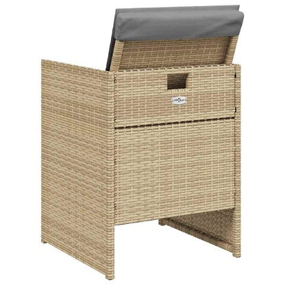 vidaXL Gartenstühle mit Kissen 4 Stk. Beigemischung Poly Rattan