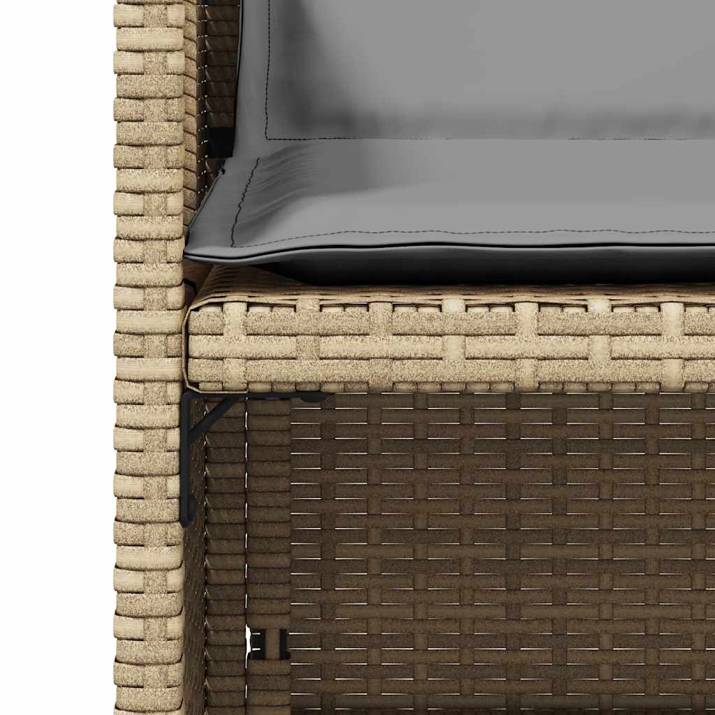 vidaXL Gartenstühle mit Kissen 4 Stk. Beigemischung Poly Rattan