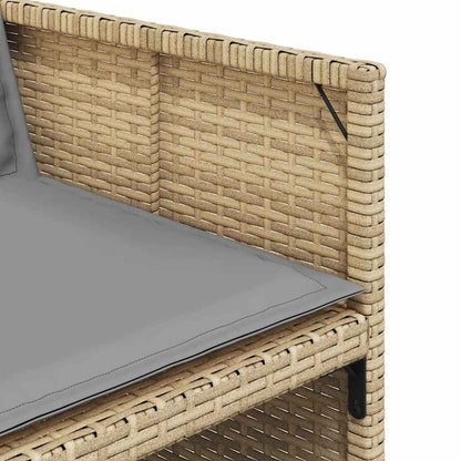 vidaXL Gartenstühle mit Kissen 4 Stk. Beigemischung Poly Rattan