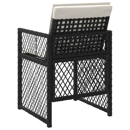 vidaXL Gartenstühle mit Kissen 4 Stk. Schwarz Poly Rattan