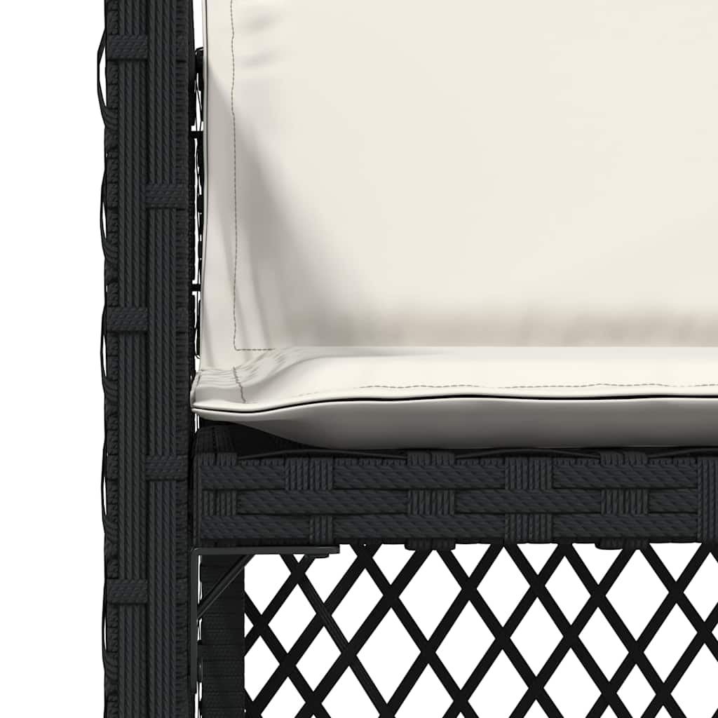vidaXL Gartenstühle mit Kissen 4 Stk. Schwarz Poly Rattan