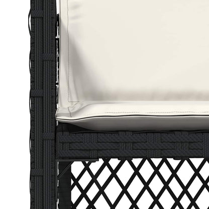 vidaXL Gartenstühle mit Kissen 4 Stk. Schwarz Poly Rattan