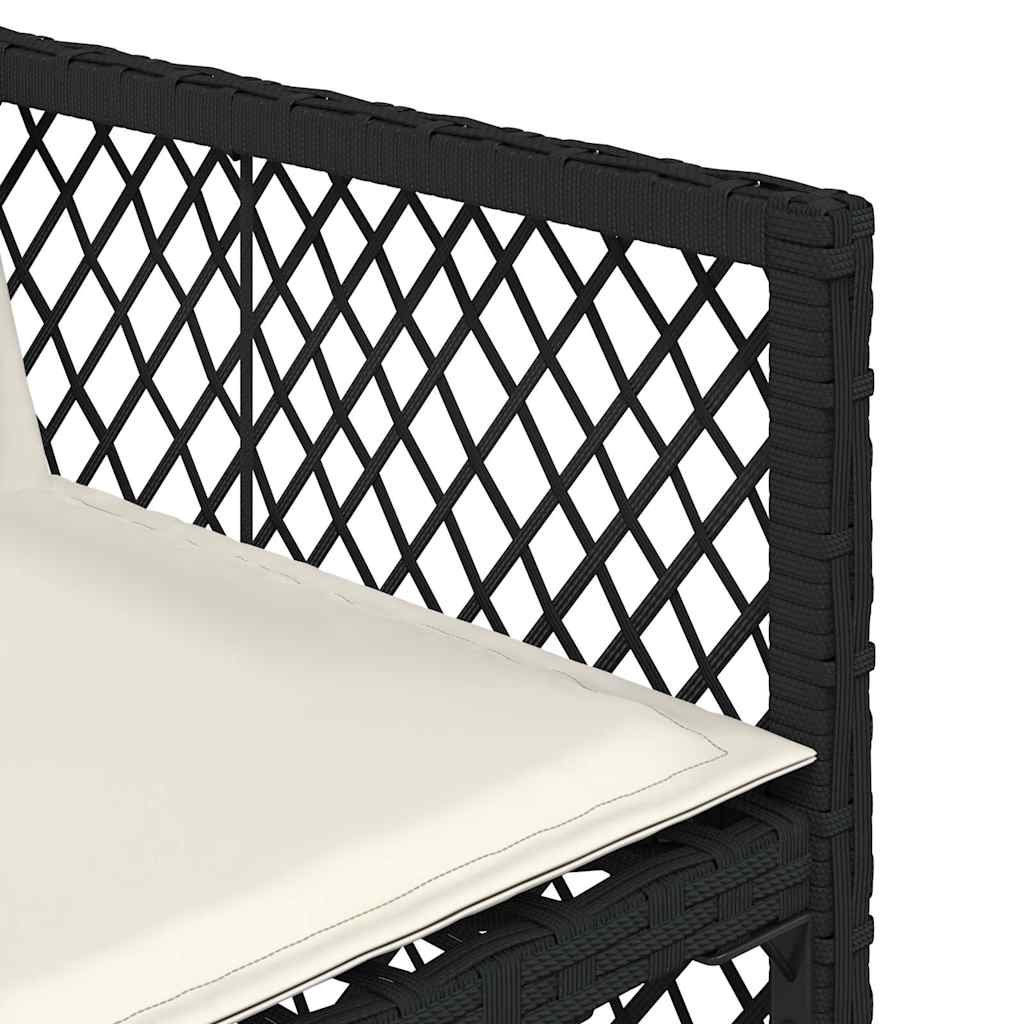 vidaXL Gartenstühle mit Kissen 4 Stk. Schwarz Poly Rattan