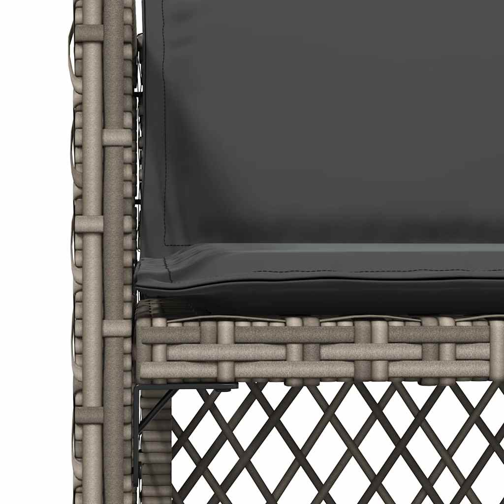 vidaXL Gartenstühle mit Kissen 4 Stk. Grau Poly Rattan