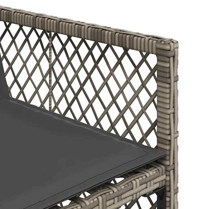 vidaXL Gartenstühle mit Kissen 4 Stk. Grau Poly Rattan