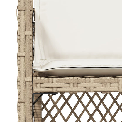 vidaXL Gartenstühle mit Kissen 4 Stk. Beige Poly Rattan