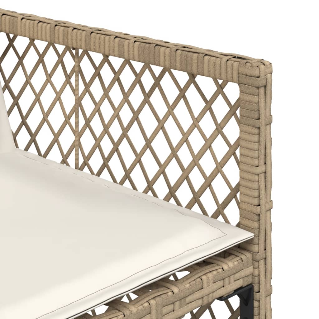 vidaXL Gartenstühle mit Kissen 4 Stk. Beige Poly Rattan
