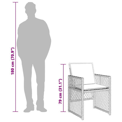 vidaXL Gartenstühle mit Kissen 4 Stk. Hellgrau Poly Rattan