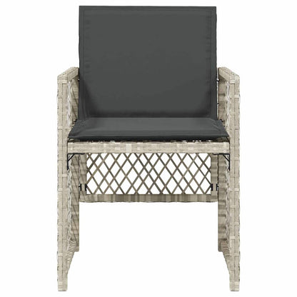 vidaXL Gartenstühle mit Kissen 4 Stk. Hellgrau Poly Rattan