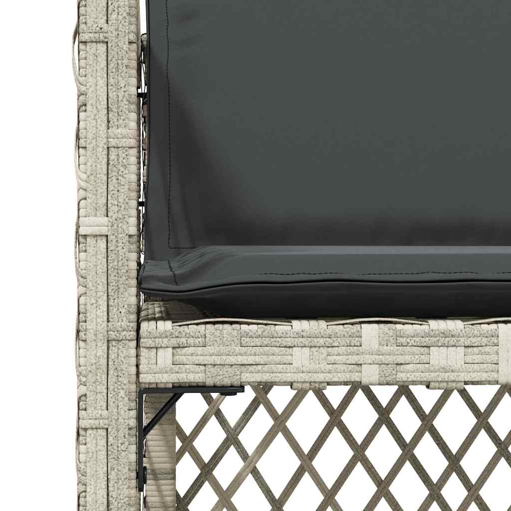vidaXL Gartenstühle mit Kissen 4 Stk. Hellgrau Poly Rattan