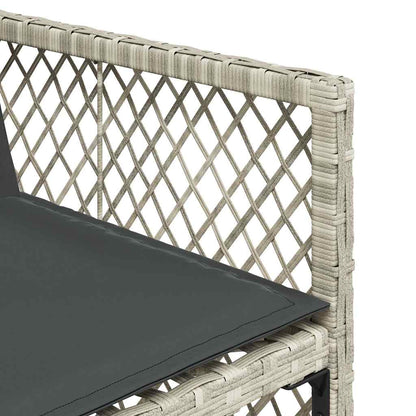 vidaXL Gartenstühle mit Kissen 4 Stk. Hellgrau Poly Rattan