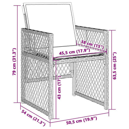 vidaXL Gartenstühle mit Kissen 4 Stk. Hellgrau Poly Rattan