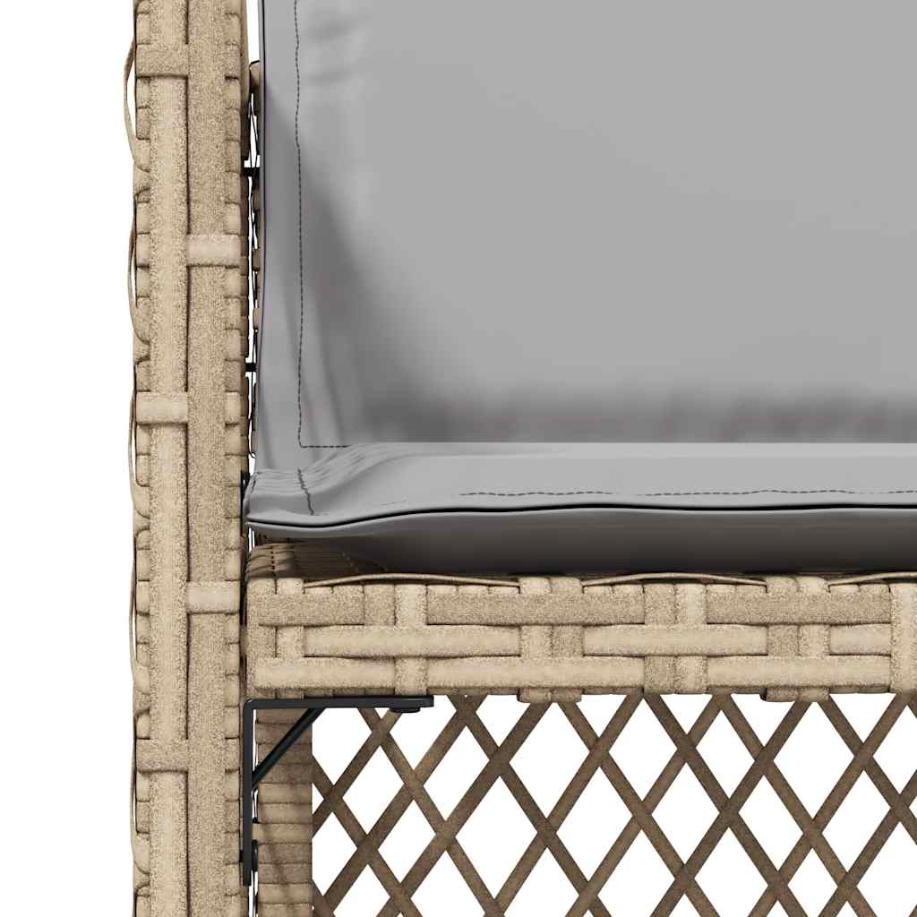 vidaXL Gartenstühle mit Kissen 4 Stk. Beigemischung Poly Rattan