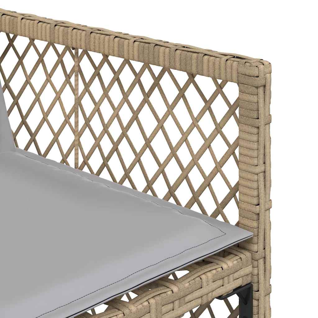 vidaXL Gartenstühle mit Kissen 4 Stk. Beigemischung Poly Rattan