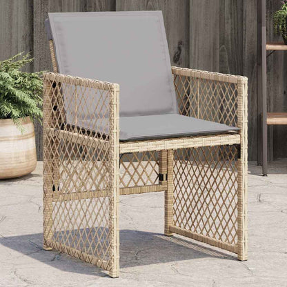 vidaXL Gartenstühle mit Kissen 4 Stk. Beigemischung Poly Rattan