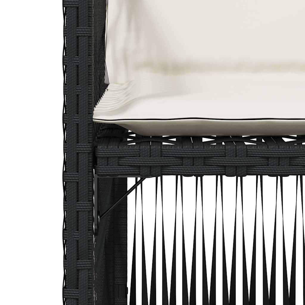 Gartenstühle mit Kissen 4 Stk. Schwarz Poly Rattan