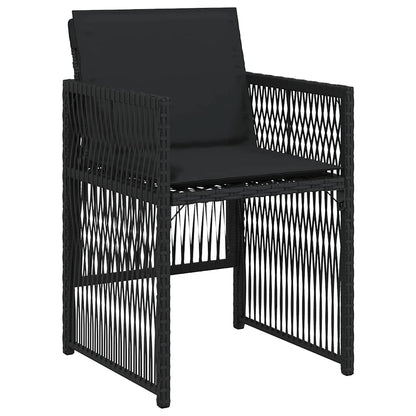 vidaXL Gartenstühle mit Kissen 4 Stk. Schwarz Poly Rattan