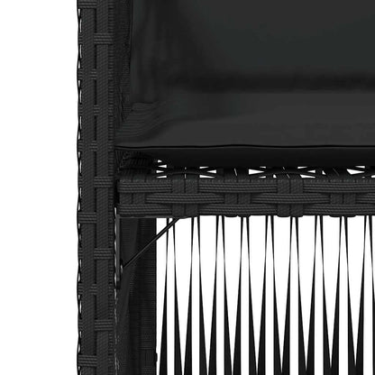Gartenstühle mit Kissen 4 Stk. Schwarz Poly Rattan