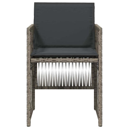 vidaXL Gartenstühle mit Kissen 4 Stk. Grau Poly Rattan