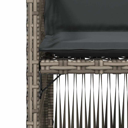 vidaXL Gartenstühle mit Kissen 4 Stk. Grau Poly Rattan