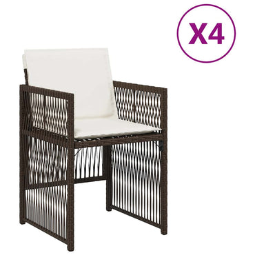 vidaXL Chaises de jardin avec coussins 4 pcs Marron Résine tressée