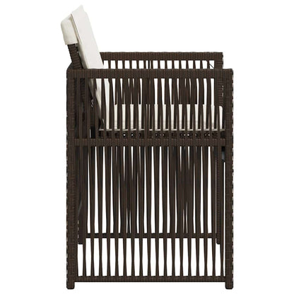 Gartenstühle mit Kissen 4 Stk. Braun Poly Rattan