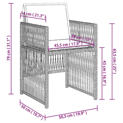 vidaXL Gartenstühle mit Kissen 4 Stk. Hellgrau Poly Rattan