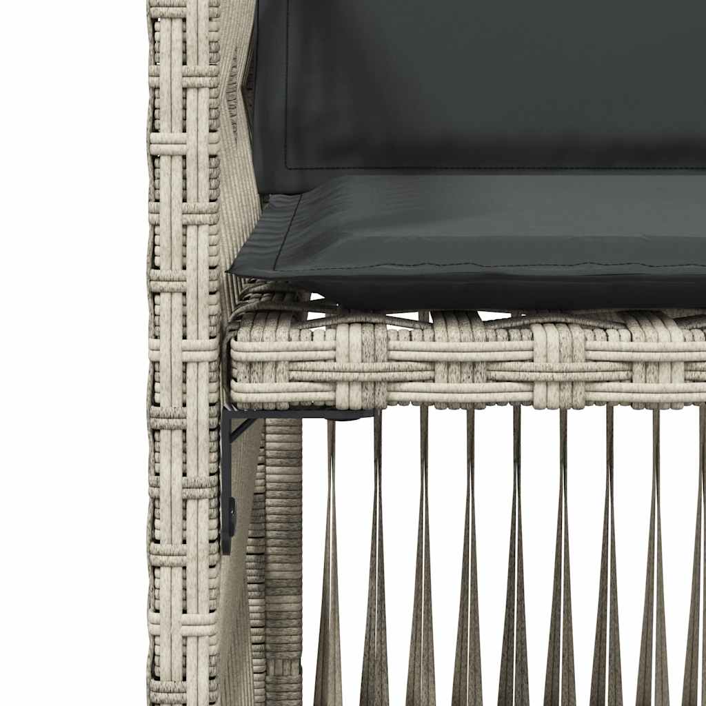 vidaXL Gartenstühle mit Kissen 4 Stk. Hellgrau Poly Rattan