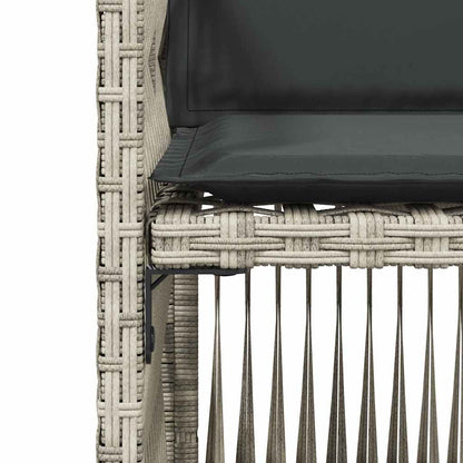 vidaXL Gartenstühle mit Kissen 4 Stk. Hellgrau Poly Rattan