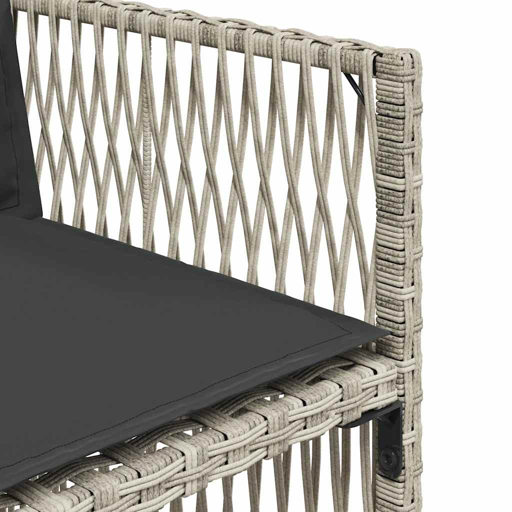 vidaXL Gartenstühle mit Kissen 4 Stk. Hellgrau Poly Rattan