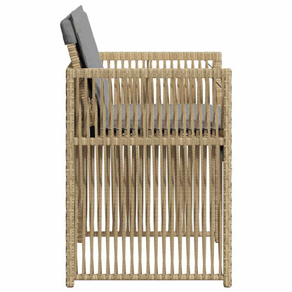 vidaXL Gartenstühle mit Kissen 4 Stk. Beigemischung Poly Rattan