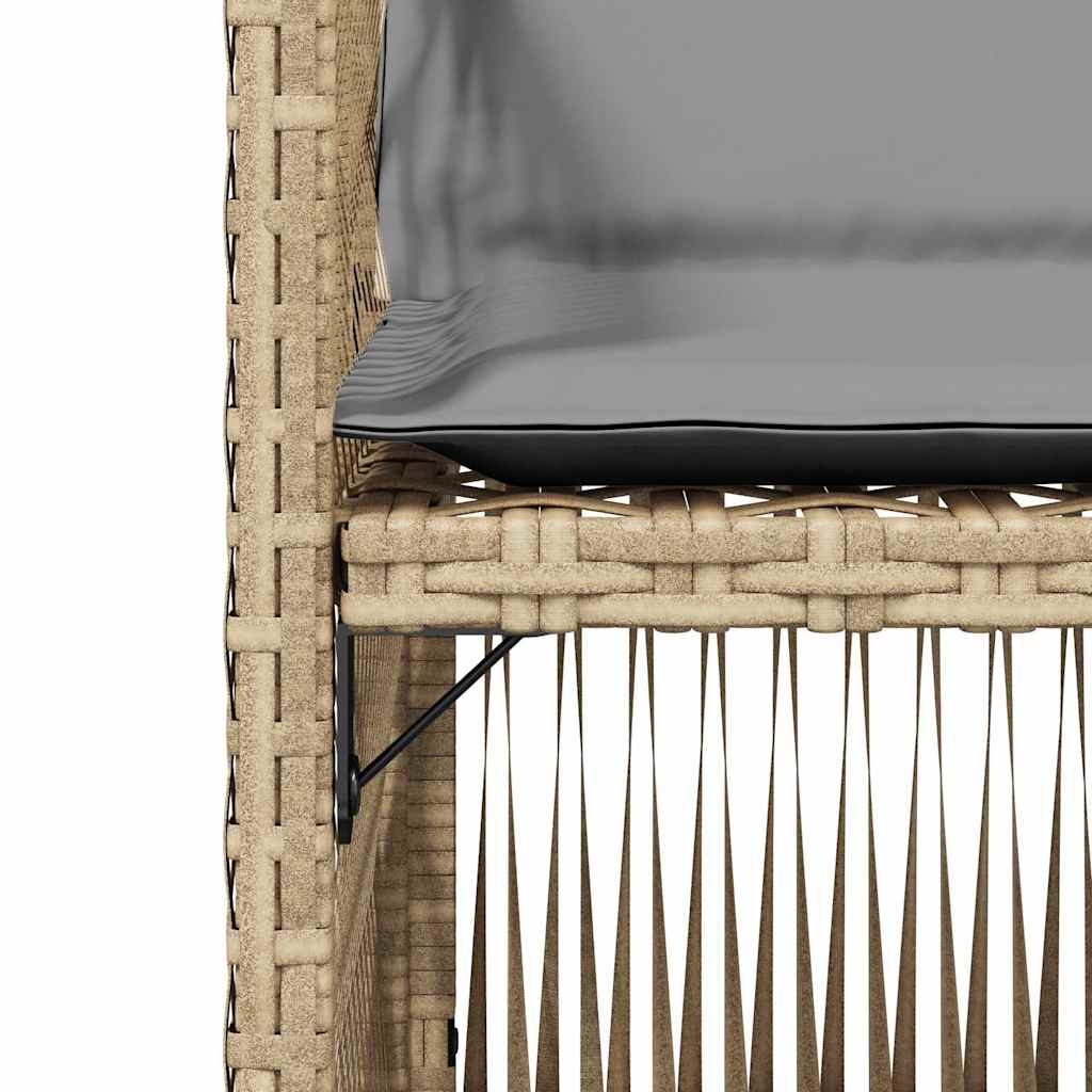 vidaXL Gartenstühle mit Kissen 4 Stk. Beigemischung Poly Rattan