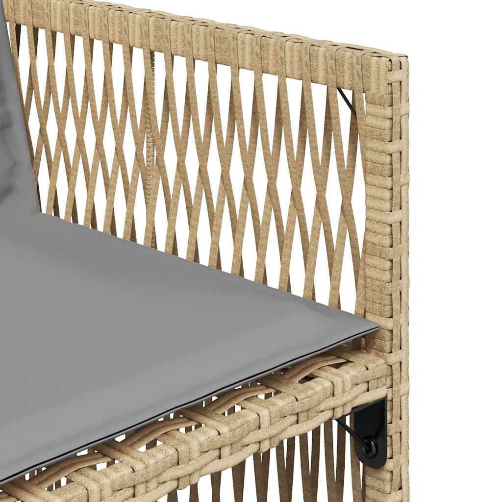 vidaXL Gartenstühle mit Kissen 4 Stk. Beigemischung Poly Rattan