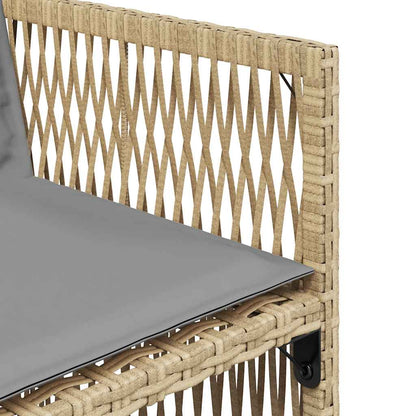 vidaXL Gartenstühle mit Kissen 4 Stk. Beigemischung Poly Rattan