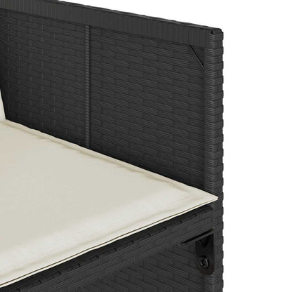 vidaXL Gartenstühle mit Kissen 4 Stk. Schwarz Poly Rattan