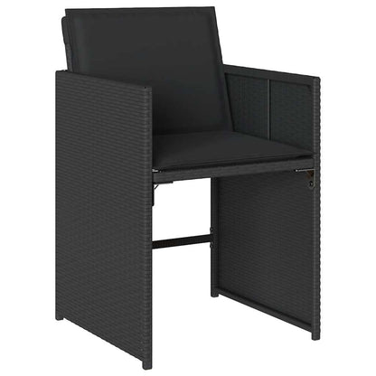vidaXL Chaises de jardin avec coussins 4 pcs Noir Résine tressée