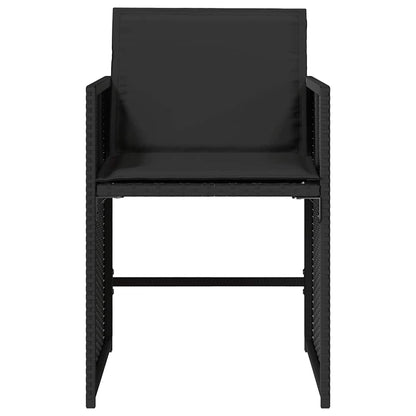 vidaXL Chaises de jardin avec coussins 4 pcs Noir Résine tressée