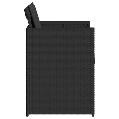 vidaXL Chaises de jardin avec coussins 4 pcs Noir Résine tressée