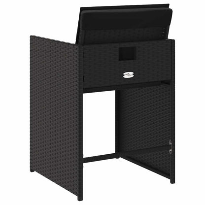vidaXL Chaises de jardin avec coussins 4 pcs Noir Résine tressée