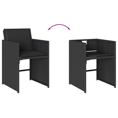vidaXL Chaises de jardin avec coussins 4 pcs Noir Résine tressée