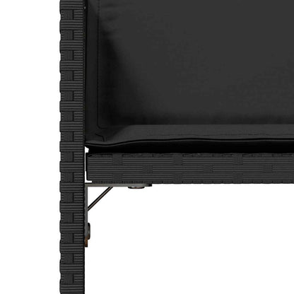 vidaXL Chaises de jardin avec coussins 4 pcs Noir Résine tressée