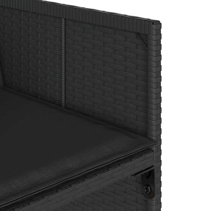 vidaXL Chaises de jardin avec coussins 4 pcs Noir Résine tressée
