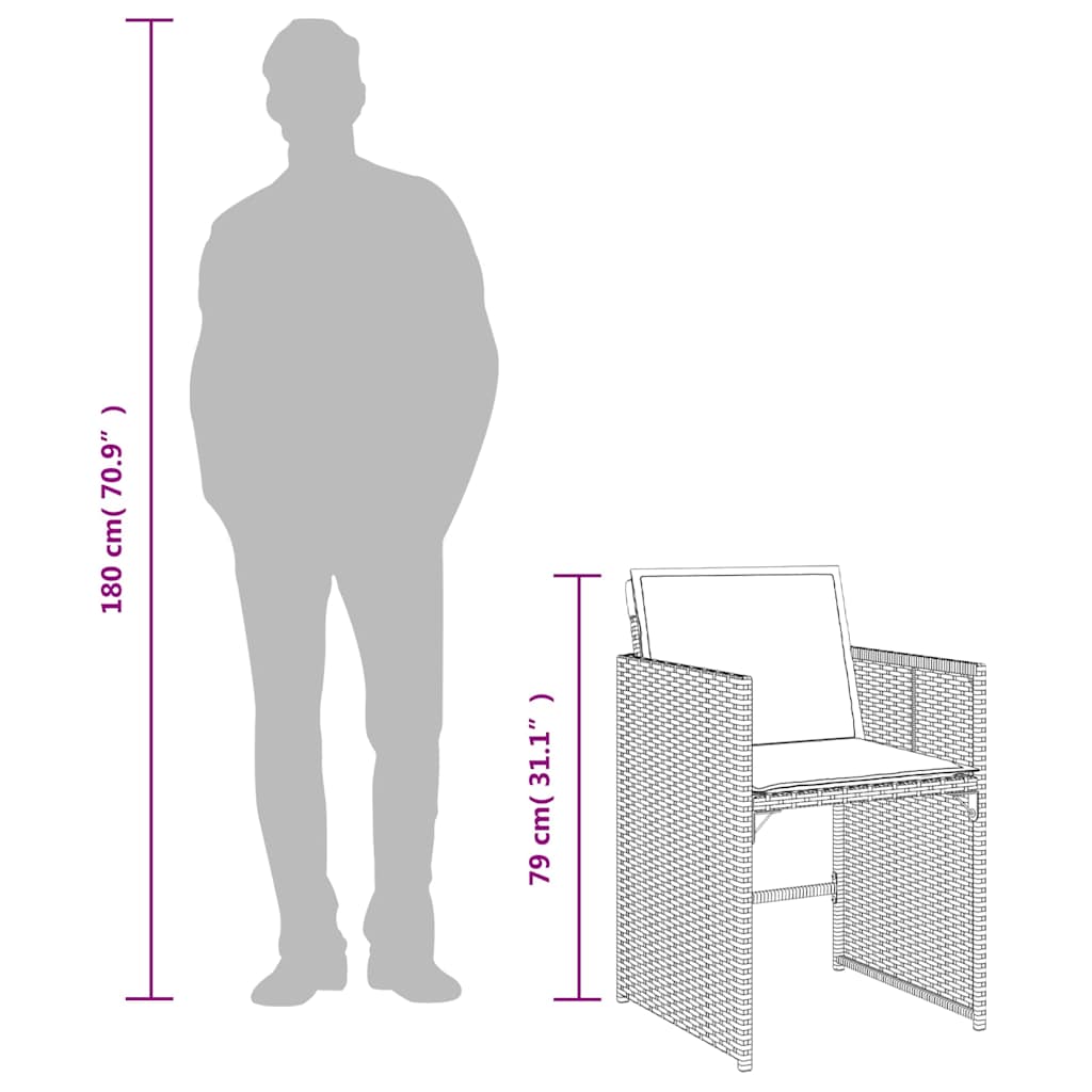 vidaXL Chaises de jardin avec coussins 4 pcs Noir Résine tressée