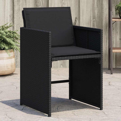 vidaXL Chaises de jardin avec coussins 4 pcs Noir Résine tressée