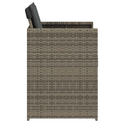 vidaXL Gartenstühle mit Kissen 4 Stk. Grau Poly Rattan