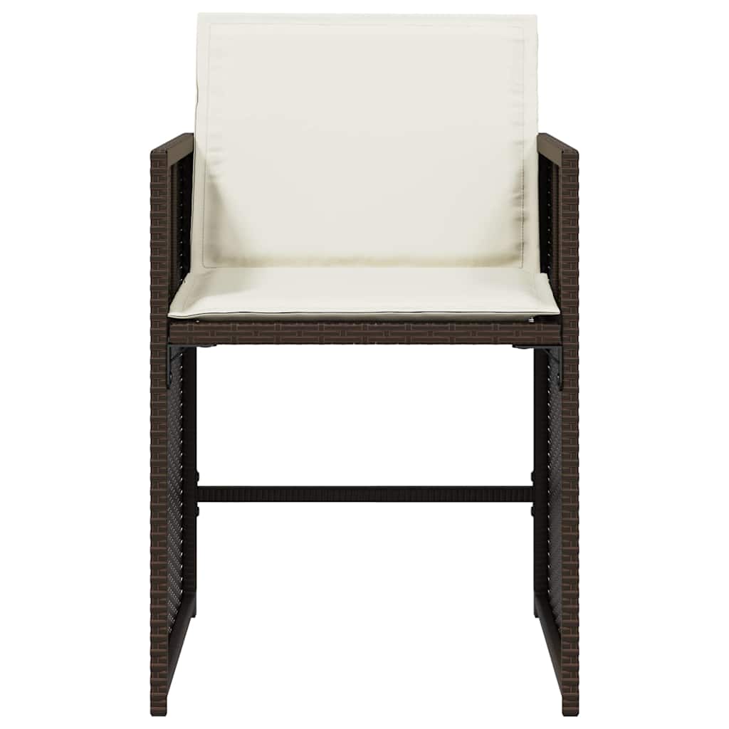 vidaXL Chaises de jardin avec coussins 4 pcs Marron Résine tressée