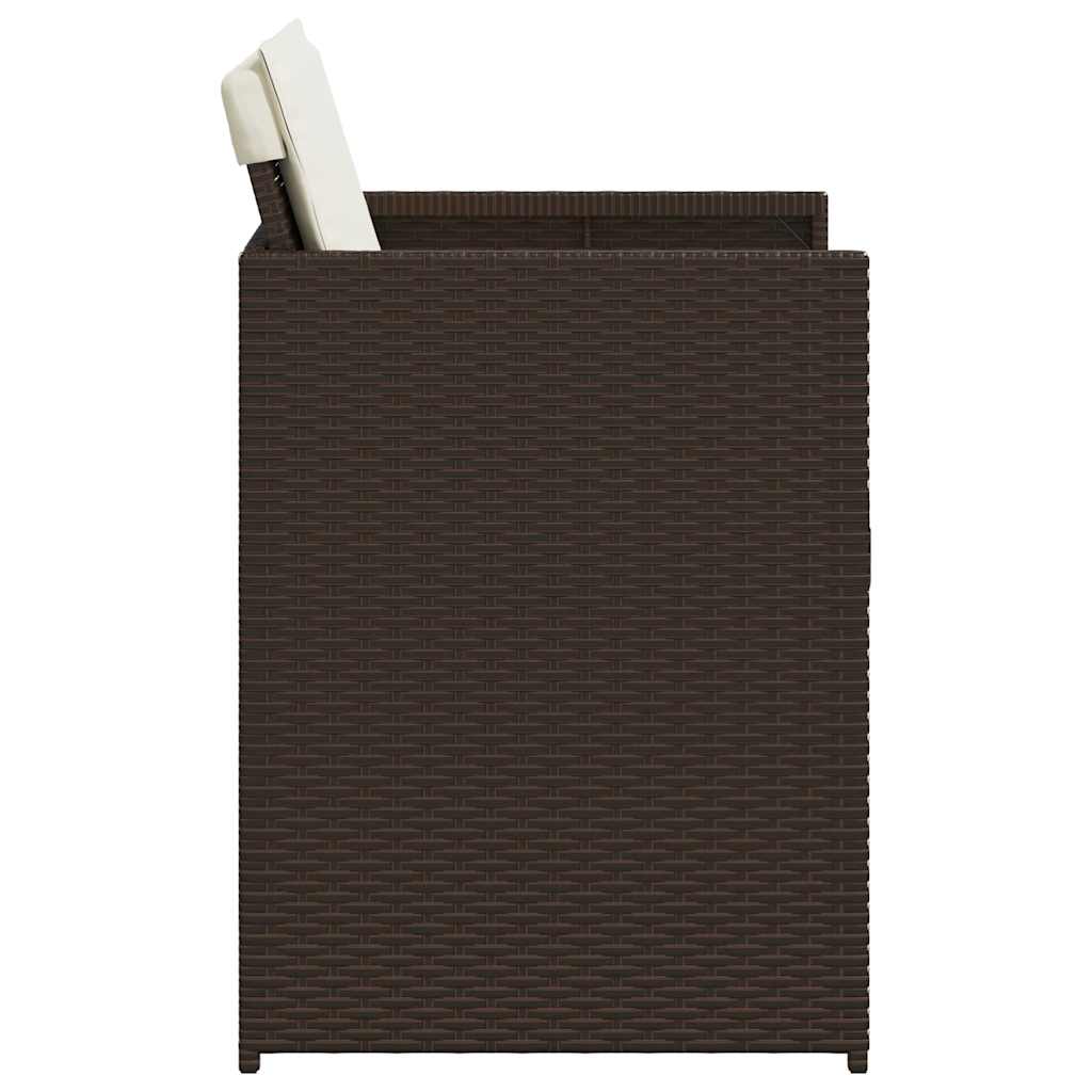 vidaXL Chaises de jardin avec coussins 4 pcs Marron Résine tressée