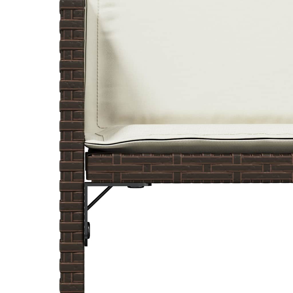vidaXL Chaises de jardin avec coussins 4 pcs Marron Résine tressée