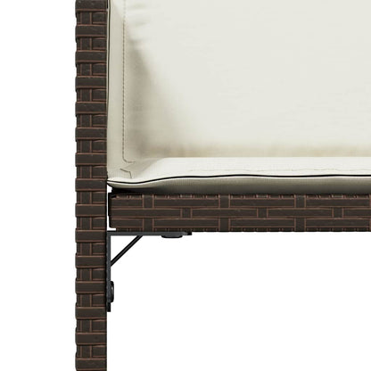 vidaXL Chaises de jardin avec coussins 4 pcs Marron Résine tressée